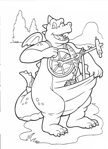 Dragon'S Big Pocket  Coloring Page